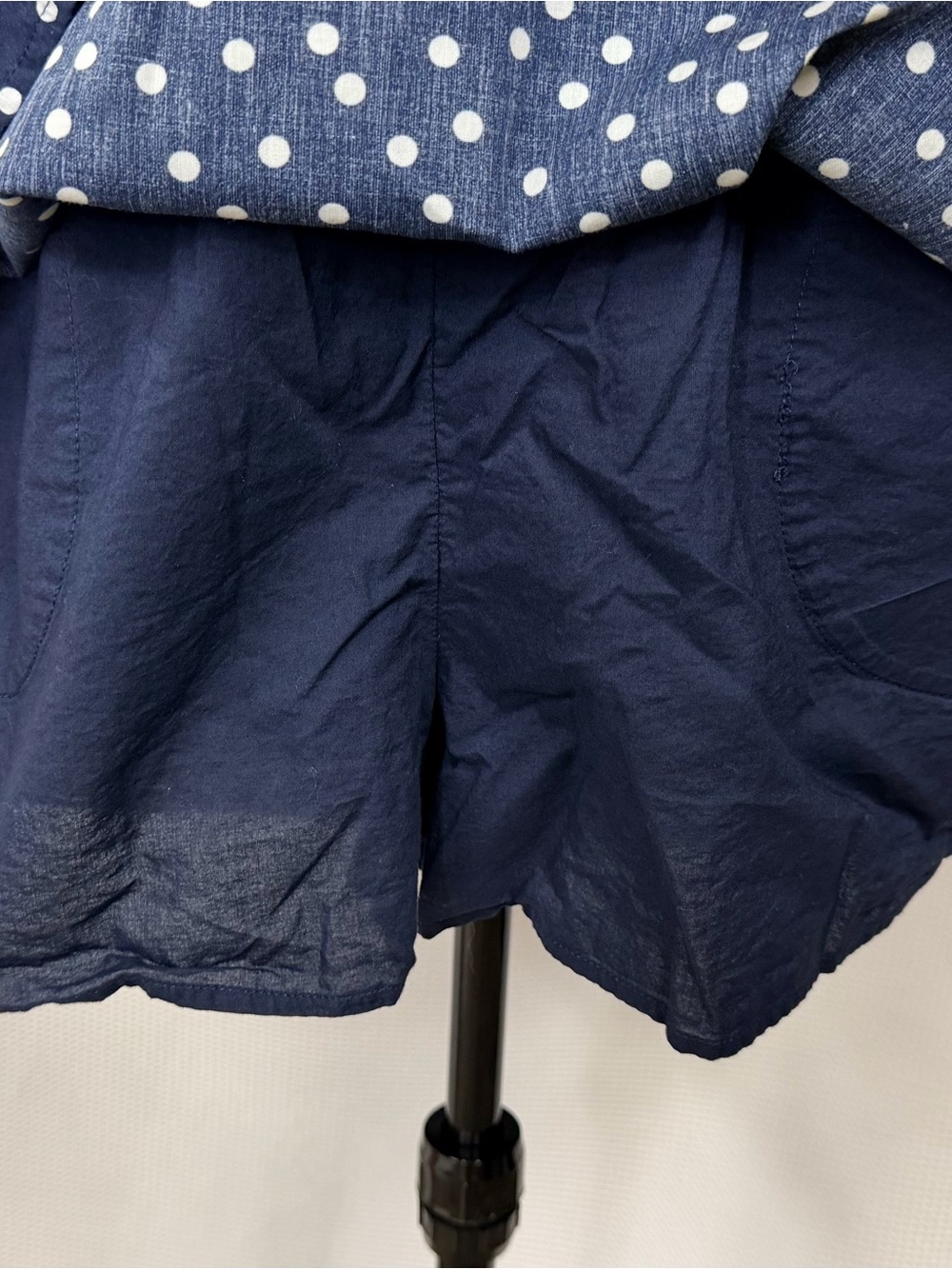 Abercrombie & Fitch Navy and White Polka Dot Mini Dress/Shorts - Picture 11 of 14
